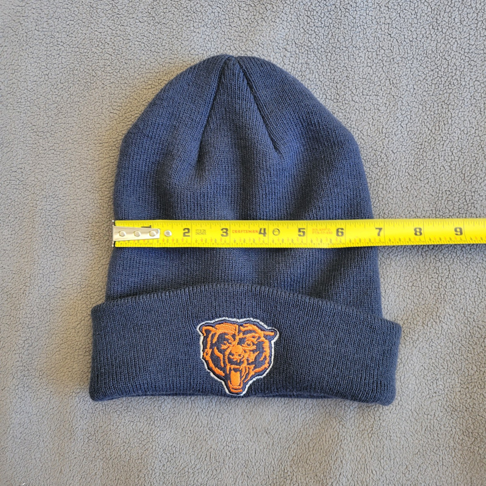 CHICAGO BEARS Beanie Hat Cap One Size Navy Blue Orange Embroidered Logo NFL - Picture 8 of 11